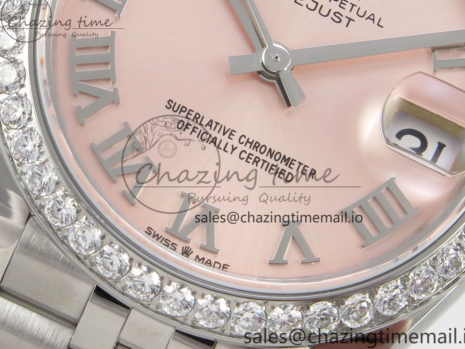 MiroTime 1226 DateJust 31 278274 THBF 1:1 Best Edition 904L Steel RG Roman Dial Diamonds Bezel on SS Jubilee Bracelet HZ Cal. Modern 37